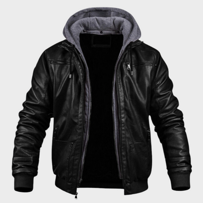 Bernard™ Veste d'hiver Élégante en Cuir Véritable