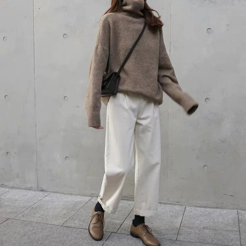 Sara™ Pull Col Roulé Décontracté