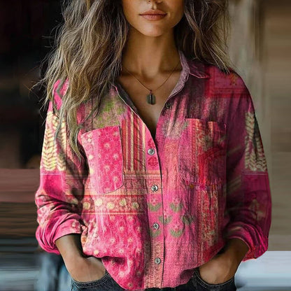 Thaïna™ Chemisier Imprimé Vintage