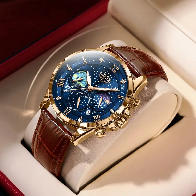 Valentin™ Montre Phases de Lune Élégante