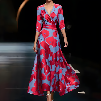 Caroline™ Robe Élégante Croisée au Charme Intemporel