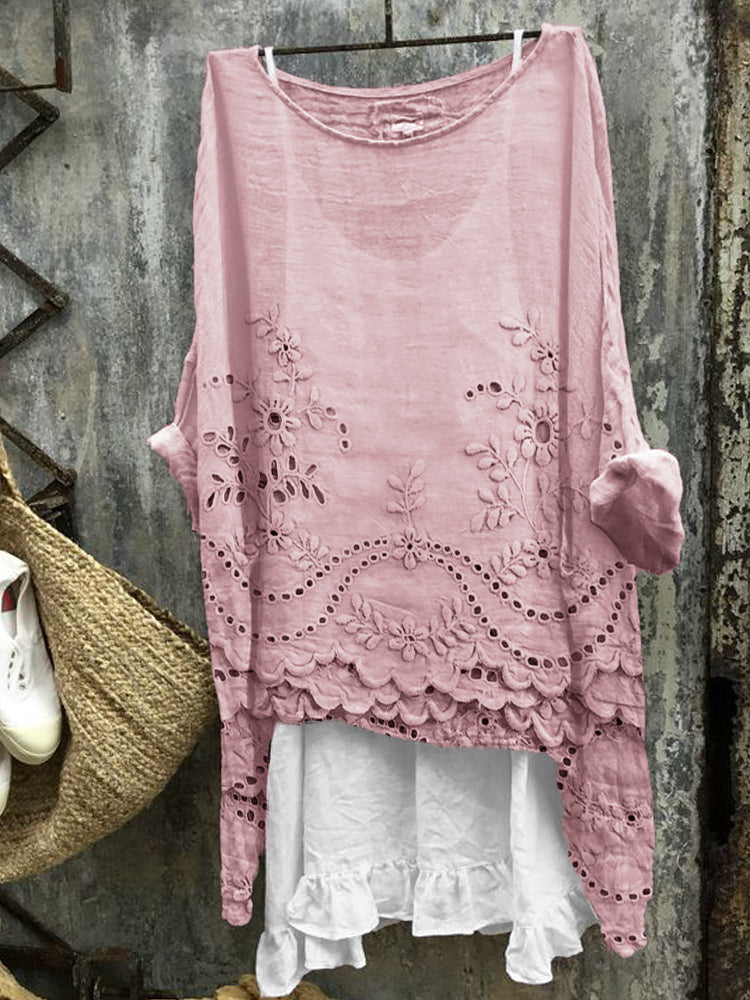 Thaïs™ Blouse à Imprimé et Double Ourlet