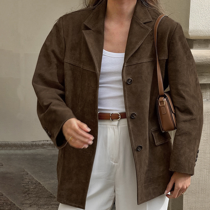 Hanna™ Veste Suédine Élégance