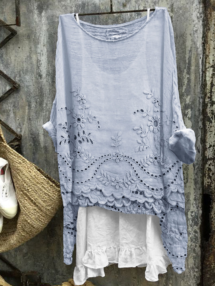 Thaïs™ Blouse à Imprimé et Double Ourlet