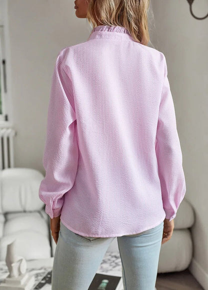 Agnetha™ Blouse Élégante à Col Poignet et Manches Longues