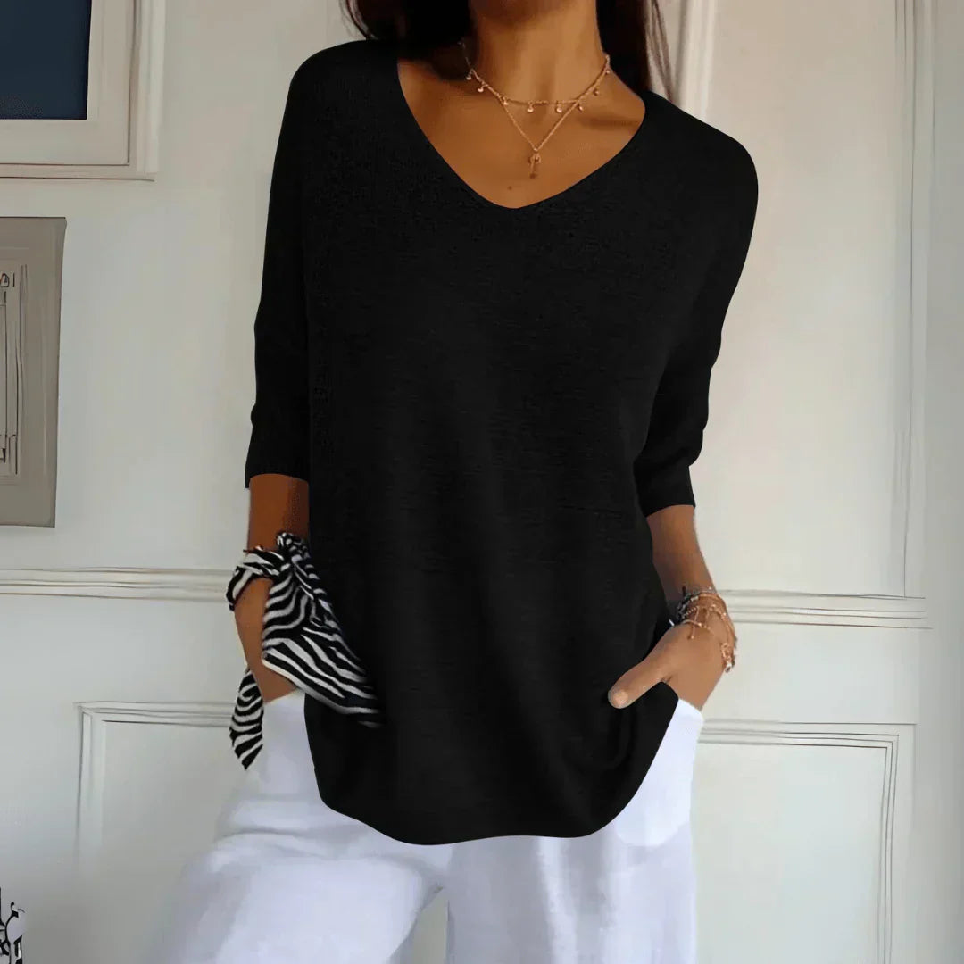 Sybille™ Chemisier Chic à Col en V