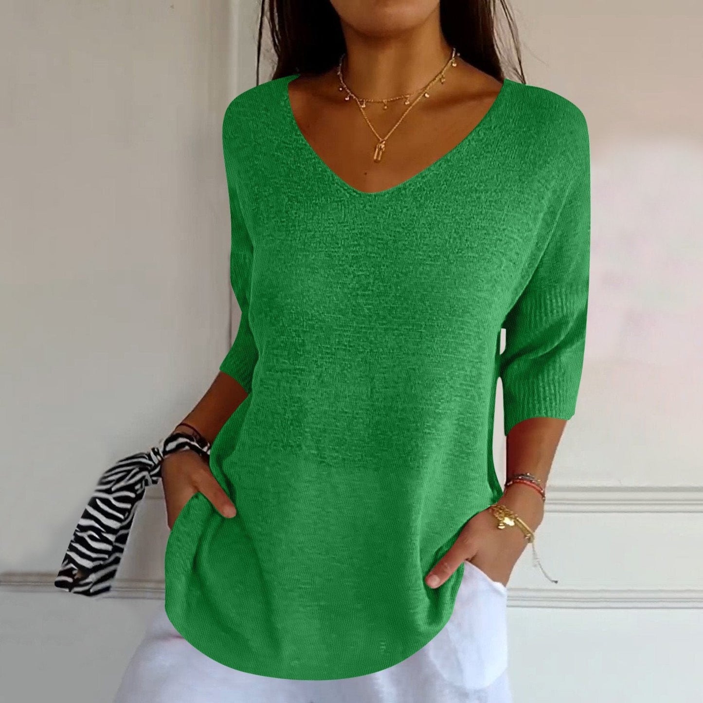 Sybille™ Chemisier Chic à Col en V