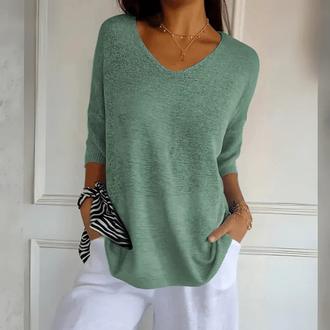 Sybille™ Chemisier Chic à Col en V