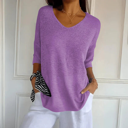 Sybille™ Chemisier Chic à Col en V