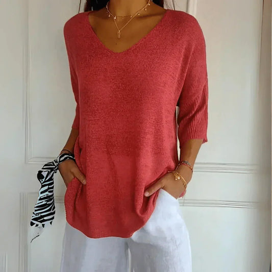 Sybille™ Chemisier Chic à Col en V