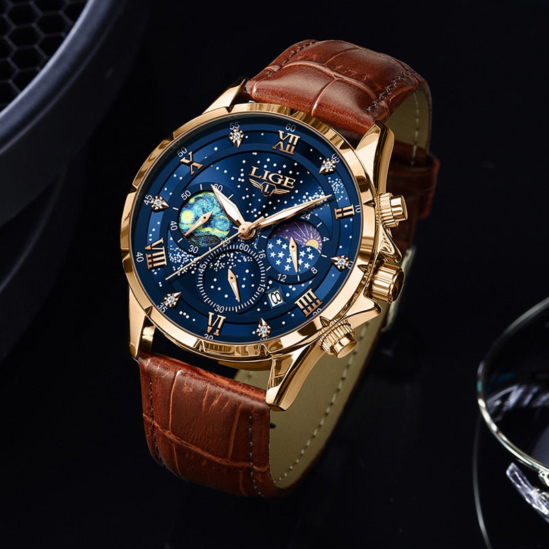 Ryan™ Élégante Montre à Phases de Lune