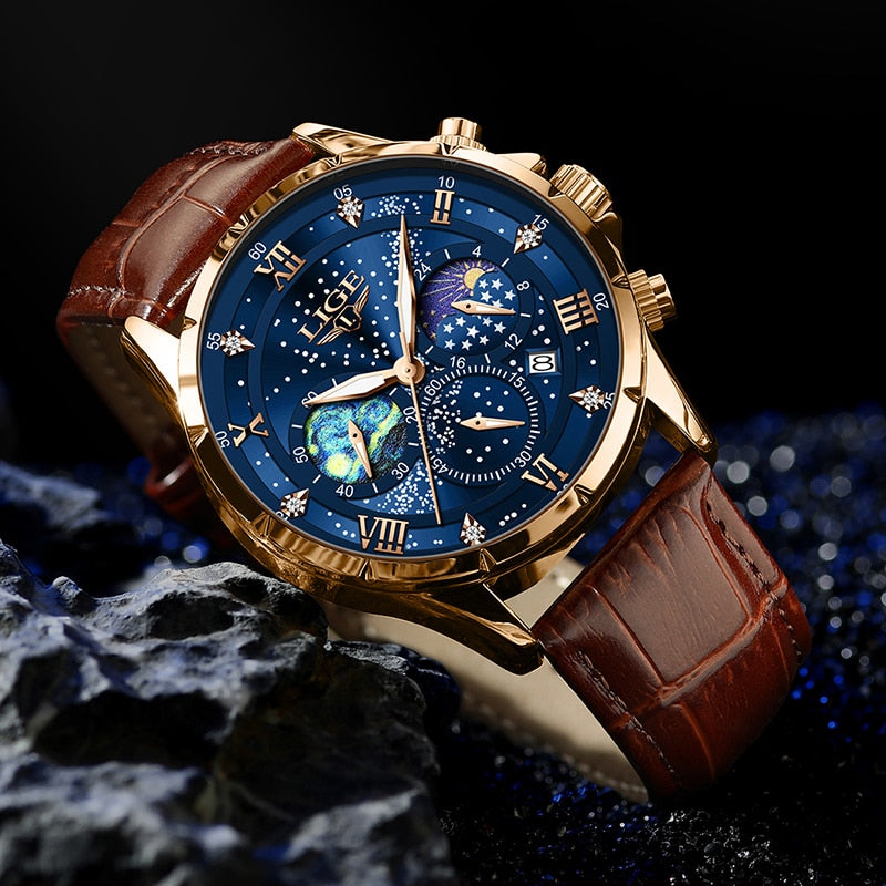 Ryan™ Élégante Montre à Phases de Lune